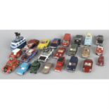 A collection of assorted diecast model vehicles.