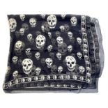 ALEXANDER MCQUEEN - a black chiffon skull scarf.