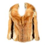 A red fox fur coat.