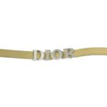 CHRISTIAN DIOR - a leather logo choker necklace.