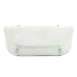 SALVATORE FERRAGAMO - White leather clutch bag.