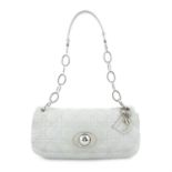 CHRISTIAN DIOR - a white leather Cannage handbag.