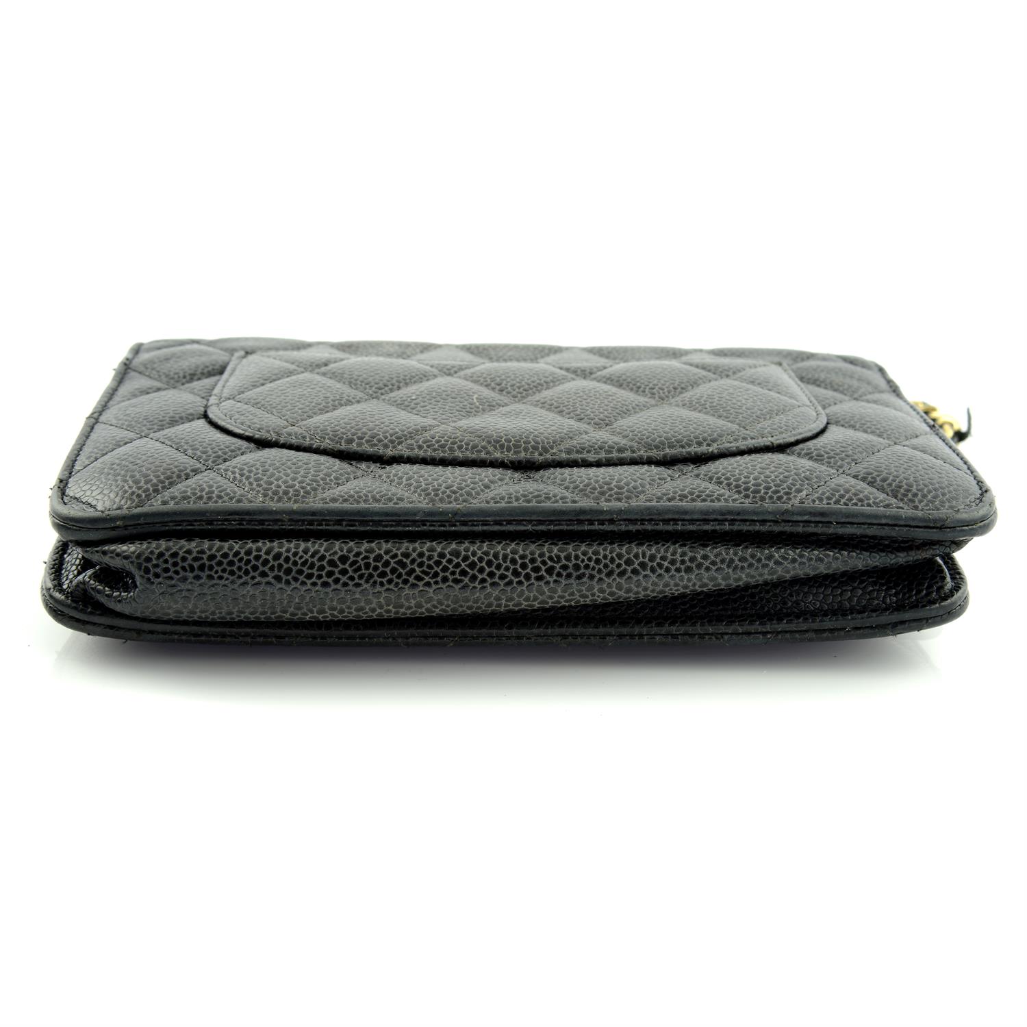 CHANEL - a black Caviar wallet on chain handbag. - Image 4 of 6