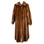 A mahogany stranded mink coat.