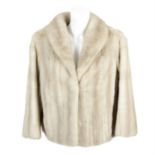 A silver blue stranded mink fur jacket.