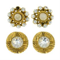 CHANEL - two pairs of 1970's clip-on earrings. One AF.