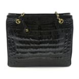 CHANEL - A black crocodile shoulder bag