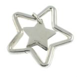 TIFFANY & CO- vintage sterling silver double star key ring.