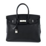 HERMÈS - a 2010 black Epsom Birkin 35 handbag.