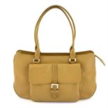 LONGCHAMP-a brown leather handbag.