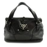 CÉLINE - a black leather handbag.