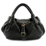 FENDI-a black leather Spy handbag.