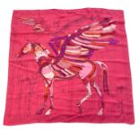 HERMÈS- a Le Pegase by Christian Renonciat Silk Scarf.