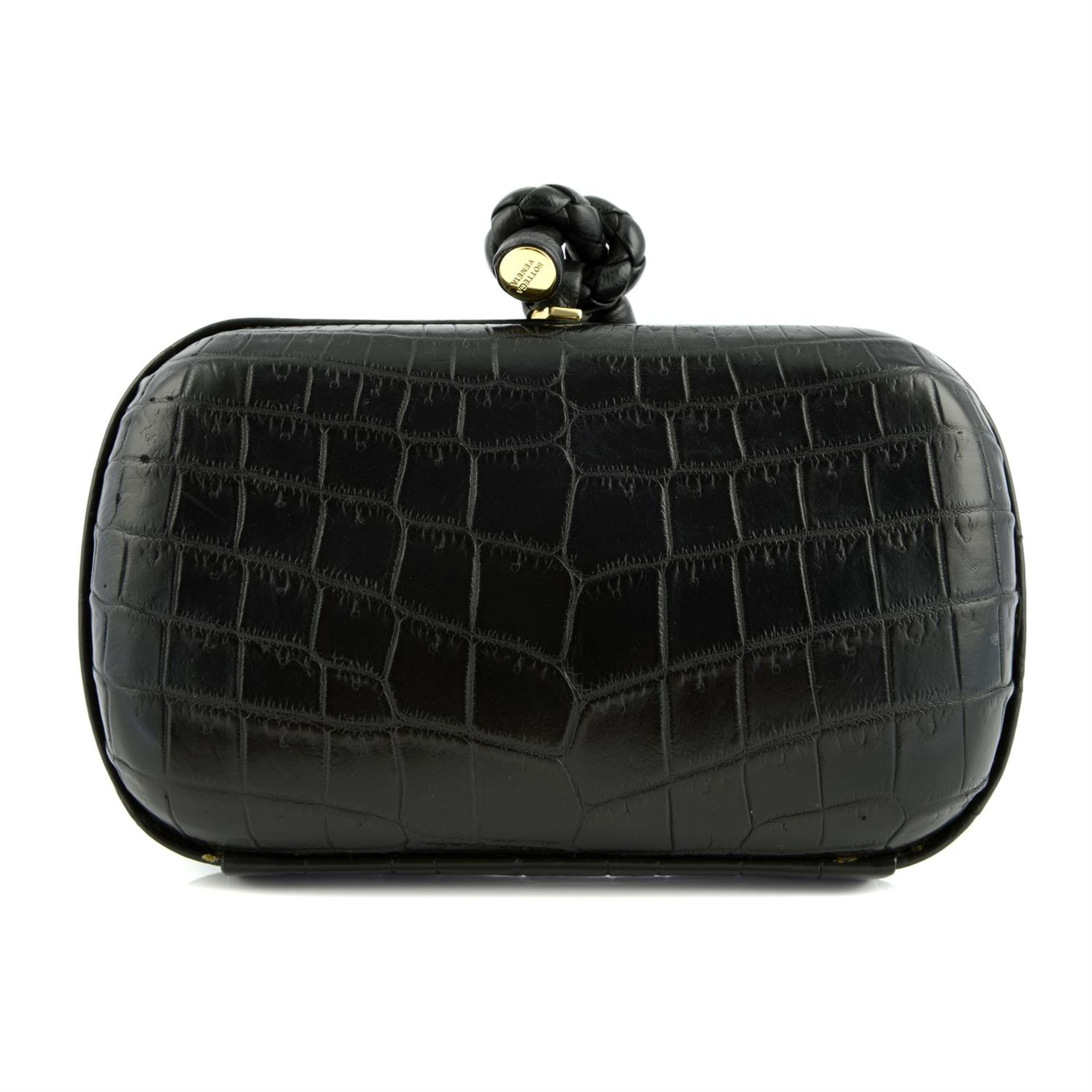 BOTTEGA VENETA- a black crocodile knot clutch bag. - Image 2 of 4