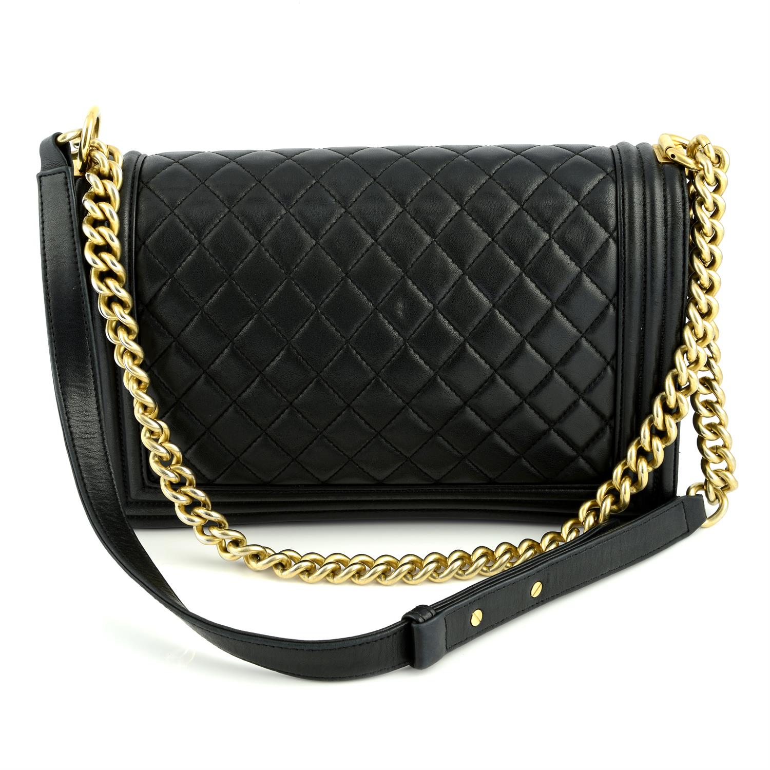 CHANEL - a black lambskin Boy flap bag. - Image 2 of 5