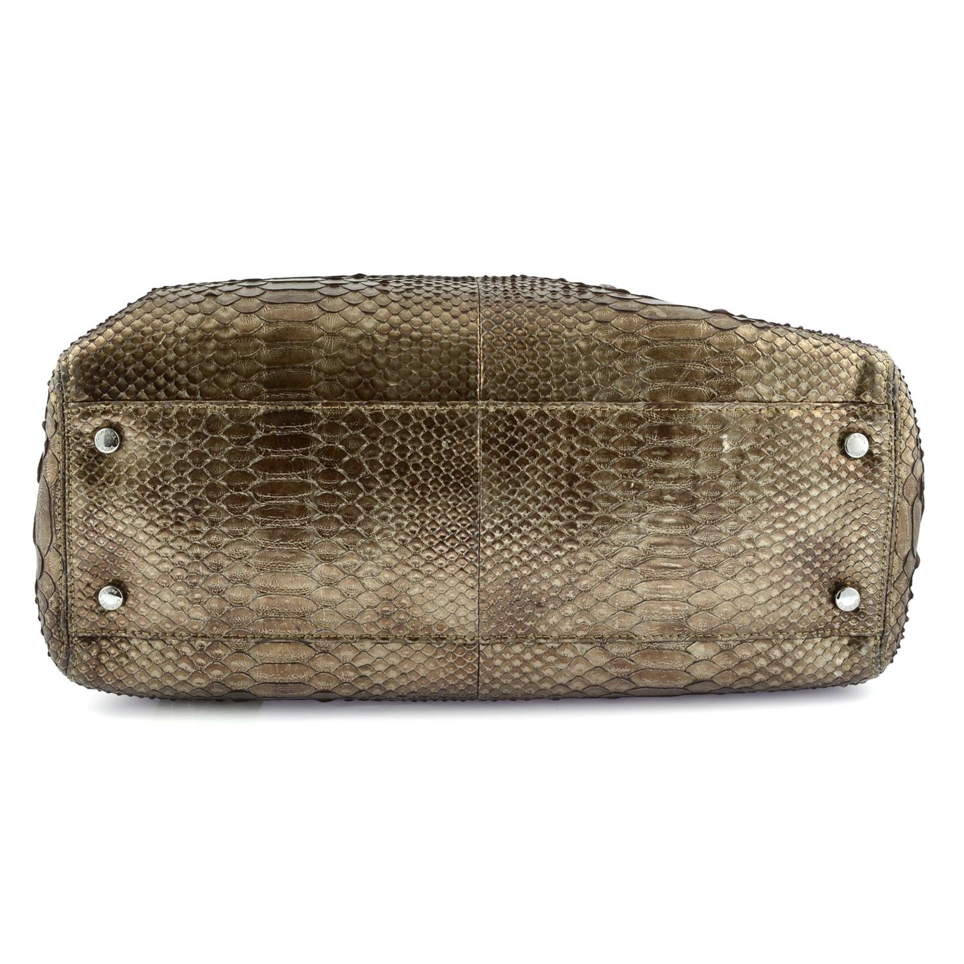 CHANEL - A bronze metallic Python handbag - Image 5 of 5