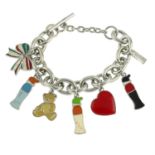 MOSCHINO - an enamel charm bracelet.