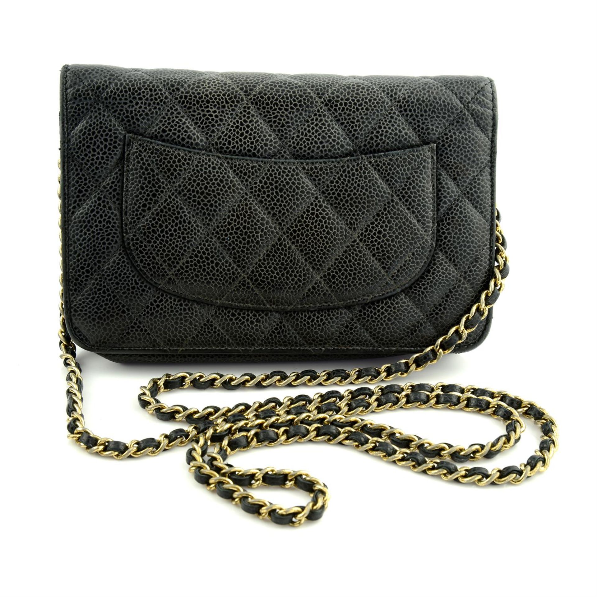CHANEL - a black Caviar wallet on chain handbag. - Image 2 of 6
