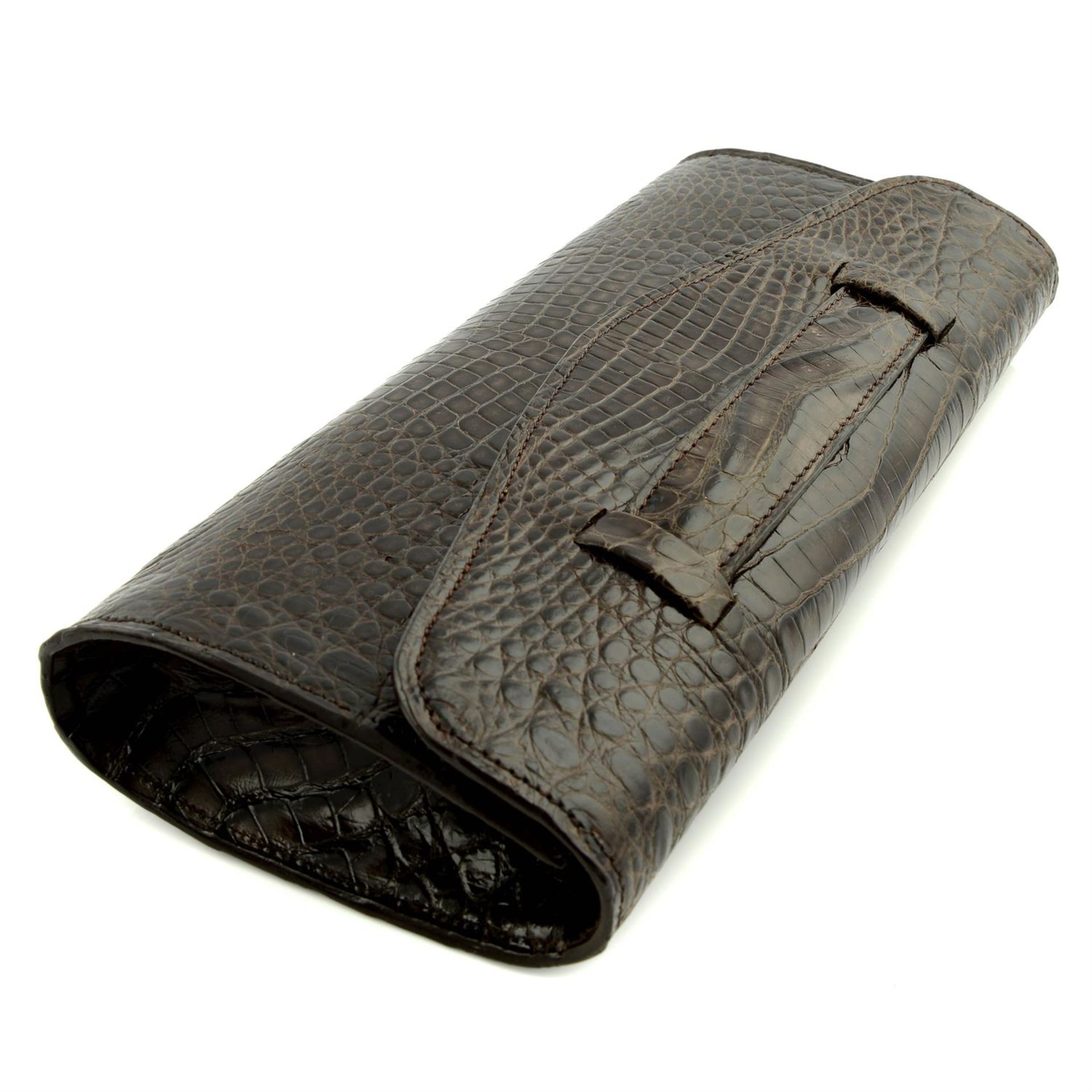 Alligator brown clutch bag - Image 3 of 3
