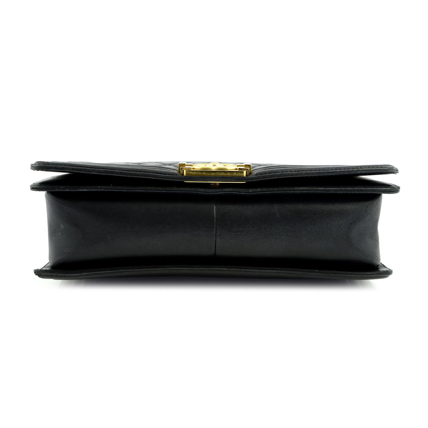 CHANEL - a black lambskin Boy flap bag. - Image 4 of 5