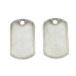 GUCCI - a pair of dog tag pendants.