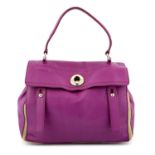 YVES SAINT LAURENT - Muse 2 bag in purple leather.