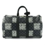 LOUIS VUITTON - a Graphite Damier Nemeth Keepall Bandoulière 45 Luggage Bag.