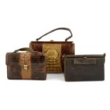 A collection of 7 vintage handbags and clutch bags.