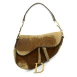 DIOR - Pony hair and suede saddle bag.