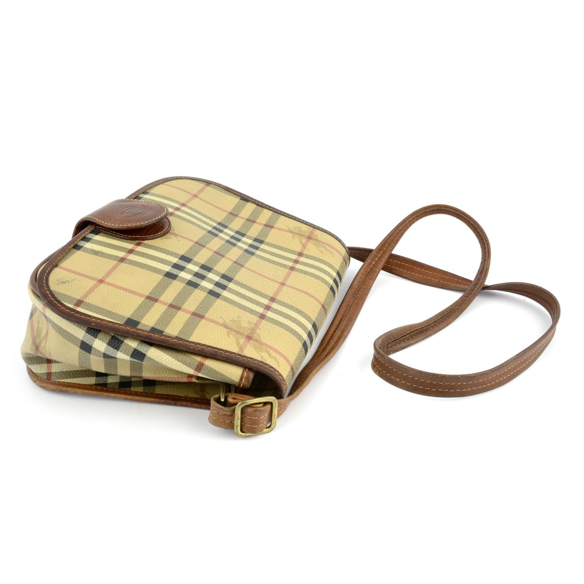 BURBERRY- a brown Haymarket canvas handbag. - Image 3 of 4