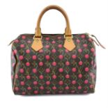 LOUIS VUITTON - a cherry print Speedy 25 by Takashi Murikami handbag.