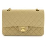 CHANEL - a Medium Classic Double Flap lamb skin leather handbag.