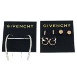 GIVENCHY- four pairs of paste earrings, one pair by.