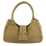 PRADA - a light brown hobo handbag.