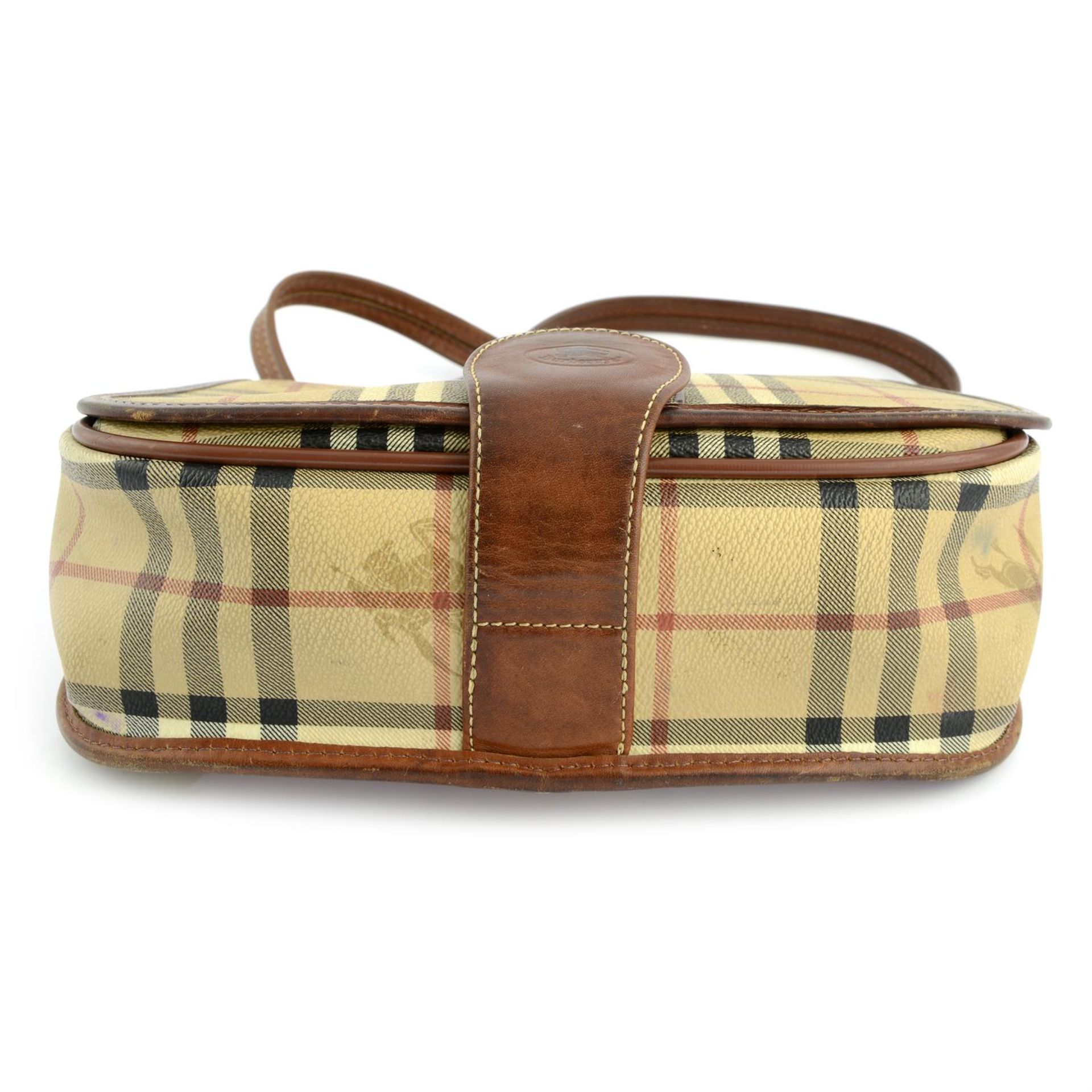 BURBERRY- a brown Haymarket canvas handbag. - Image 4 of 4