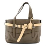 REED KRAKOFF - A tan leather boxer tote.