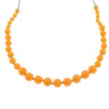 VIVIENNE WESTWOOD - An vari-huee namel and orange paste bead necklace.