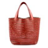 ALAIA - Laser-cut medium tote bag.