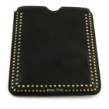 MIU MIU -a black leather iPad case.