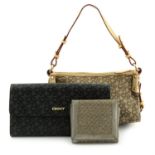 DKNY-three items to include a handbag, wallet and clutch bag.