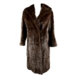 A brown squirrel fur coat.