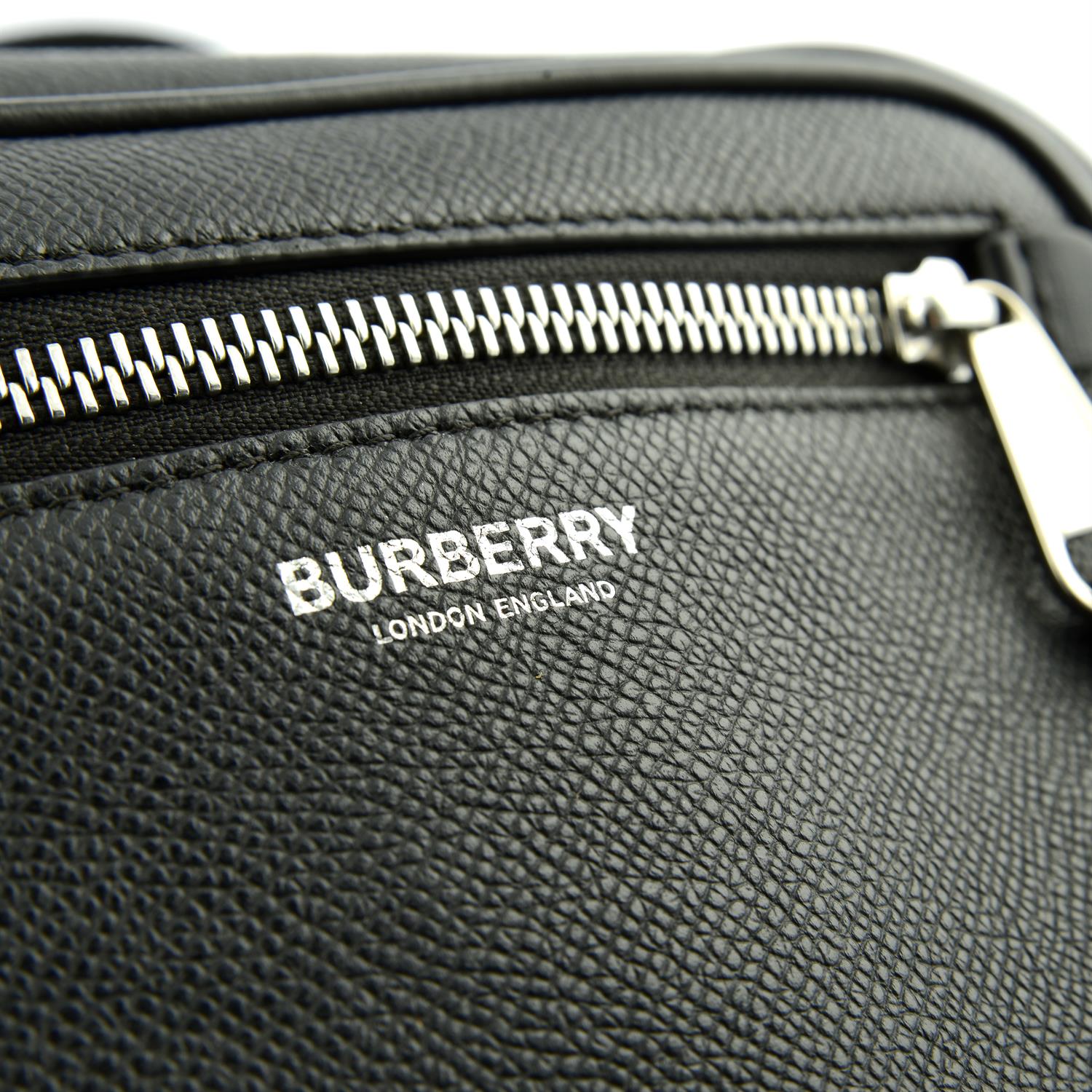 BURBERRY - a black leather camera handbag. - Image 5 of 6
