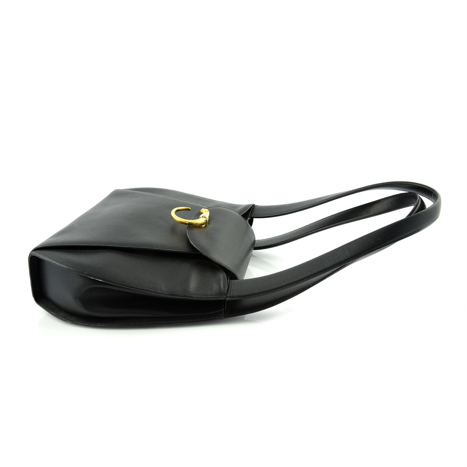CARTIER - a black leather Panthère handbag. - Image 4 of 7