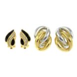 CHRISTIAN DIOR - two pairs of earrings.