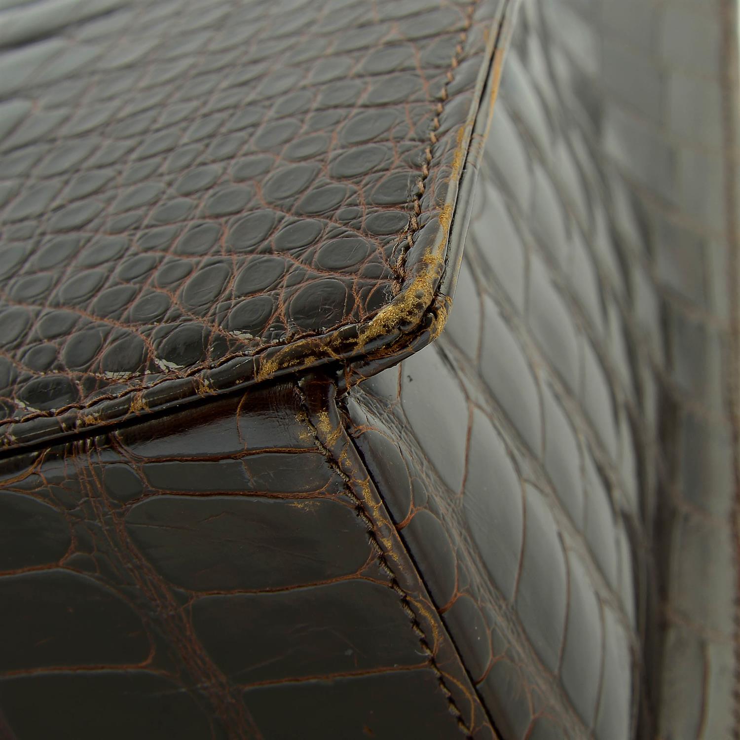 CHANEL - A brown crocodile top handle handbag - Image 5 of 5