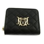 LOVE MOSCHINO- Black leather quilted wallet.