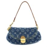 LOUIS VUITTON - a Mini Pleaty blue denim monogram handbag.