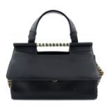 BULGARI - a black leather Serpenti handbag.