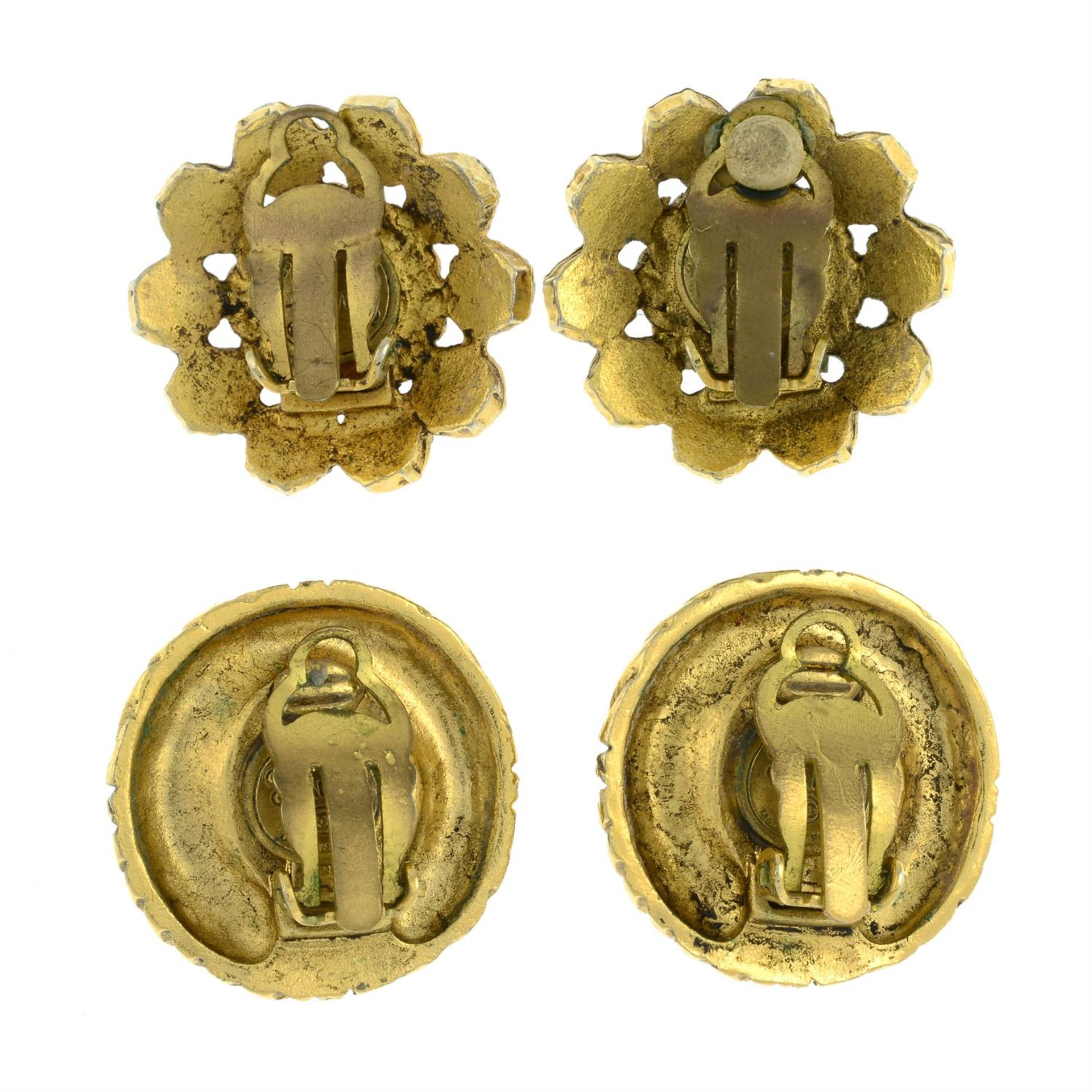 CHANEL - two pairs of 1970's clip-on earrings. One AF. - Image 2 of 2