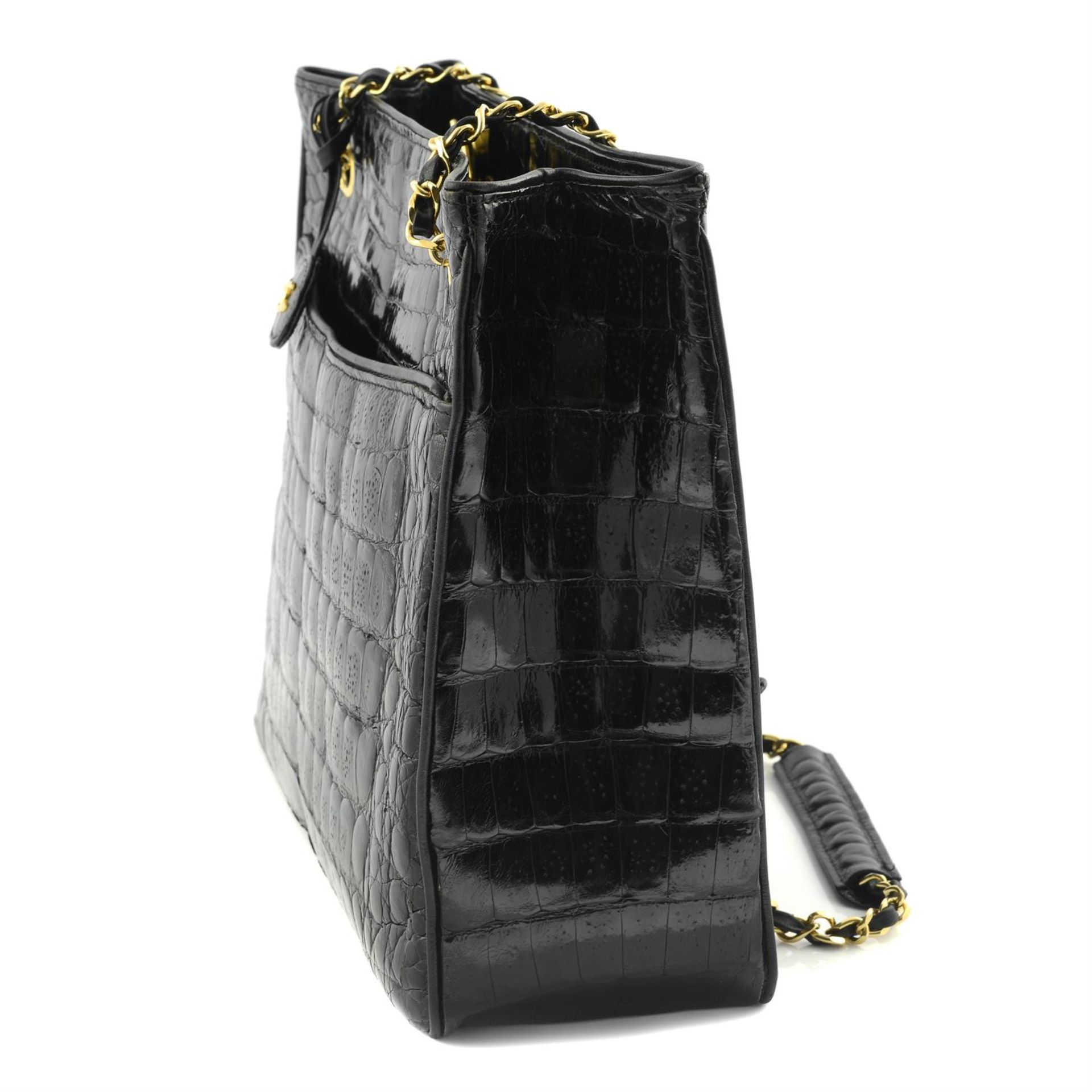 CHANEL - A black crocodile shoulder bag - Image 3 of 5